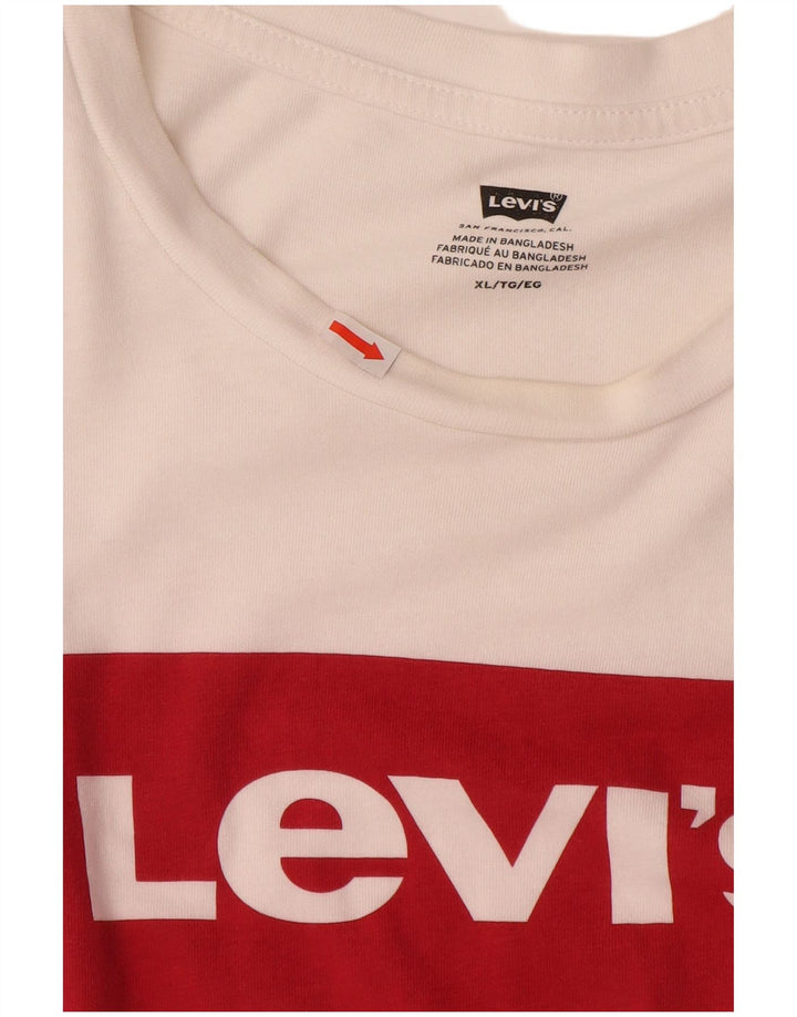 Camiseta gráfica masculina LEVI'S Top XL algodão branco