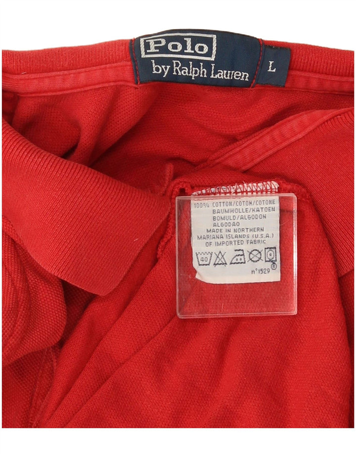 Camisa polo masculina Ralph Lauren grande algodão vermelho