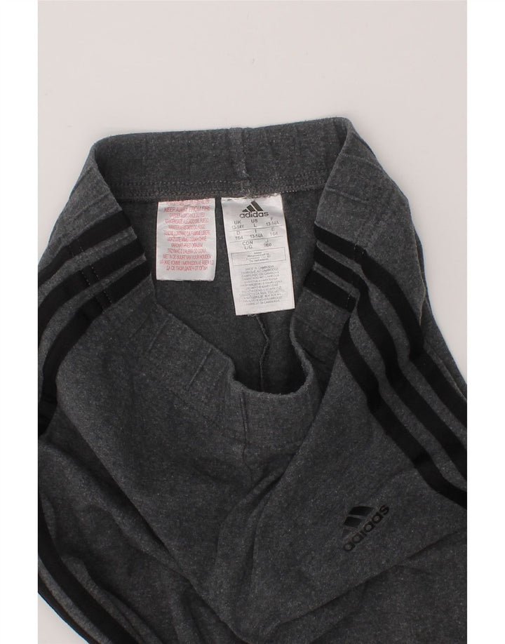 ADIDAS Girls Leggings 13-14 Years  Grey Cotton Vintage Adidas and Second-Hand Adidas from Messina Hembry 