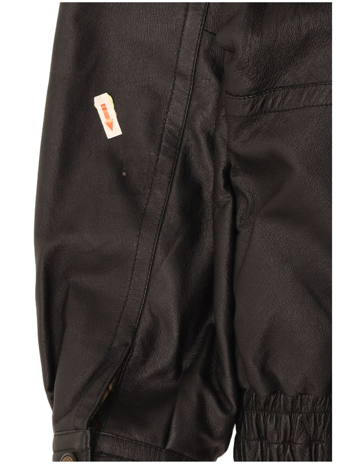 Jaqueta de couro masculina CANDA UK 44 2XL couro preto