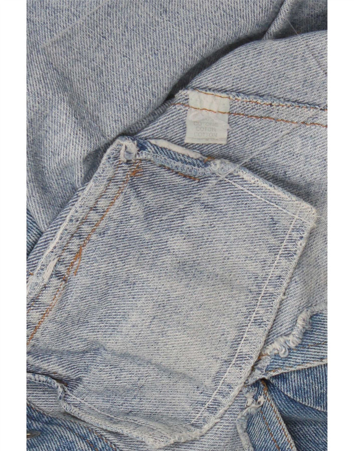 Jaqueta jeans militar feminina vintage IT 46 grande algodão azul
