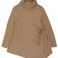 Suéter feminino Phase Eight com gola redonda, viscose bege grande Reino Unido 14