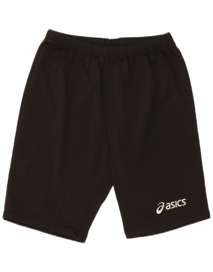 Shorts esportivos gráficos femininos Asics UK 16 grande poliéster preto