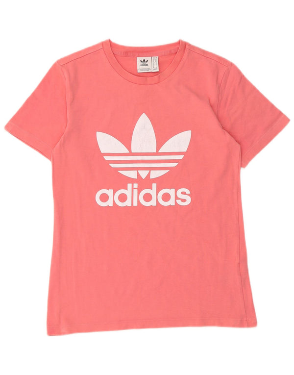 Camiseta Adidas Feminina Graphic Top UK 10 Pequeno Algodão Rosa