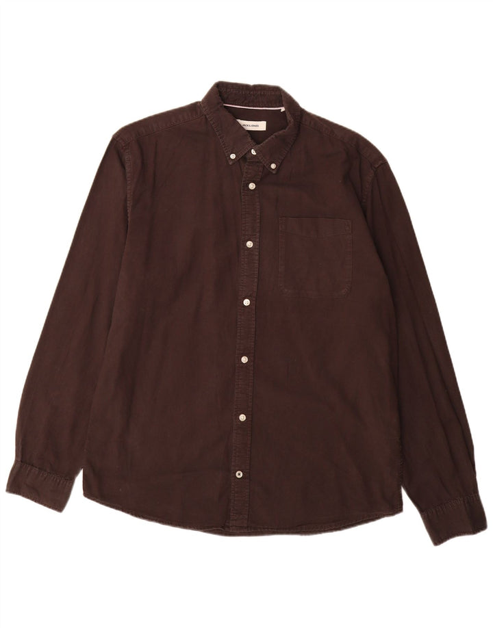 Camisa masculina Jack & Jones XL algodão marrom