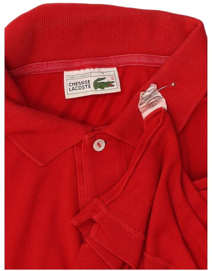 Camisa polo masculina LACOSTE tamanho 7 2XL algodão vermelho