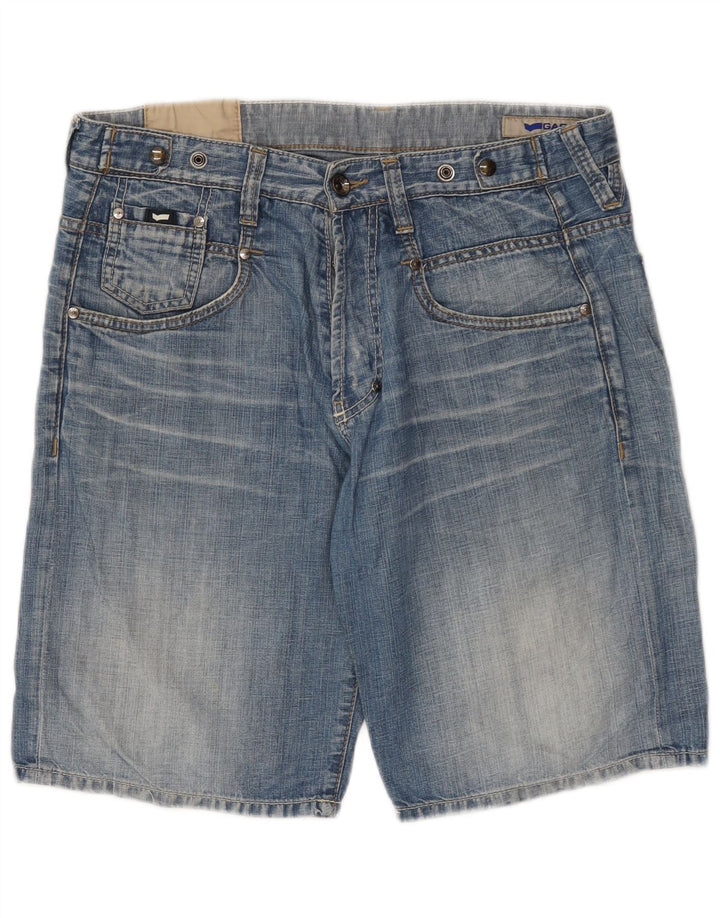 Shorts jeans masculino Gas W34 grande algodão azul