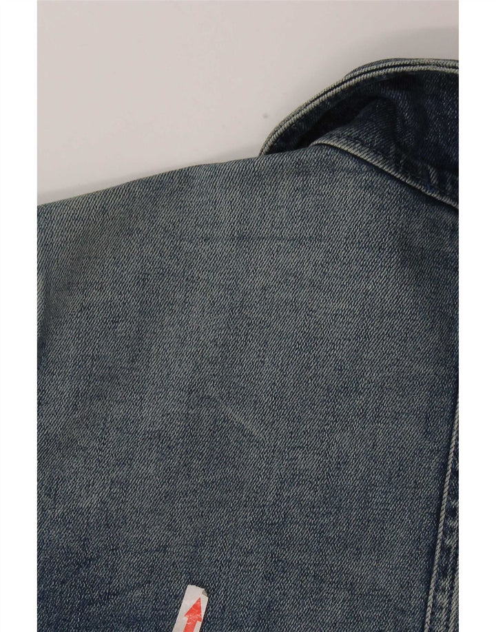 Jaqueta jeans feminina vintage IT 40 algodão azul pequeno
