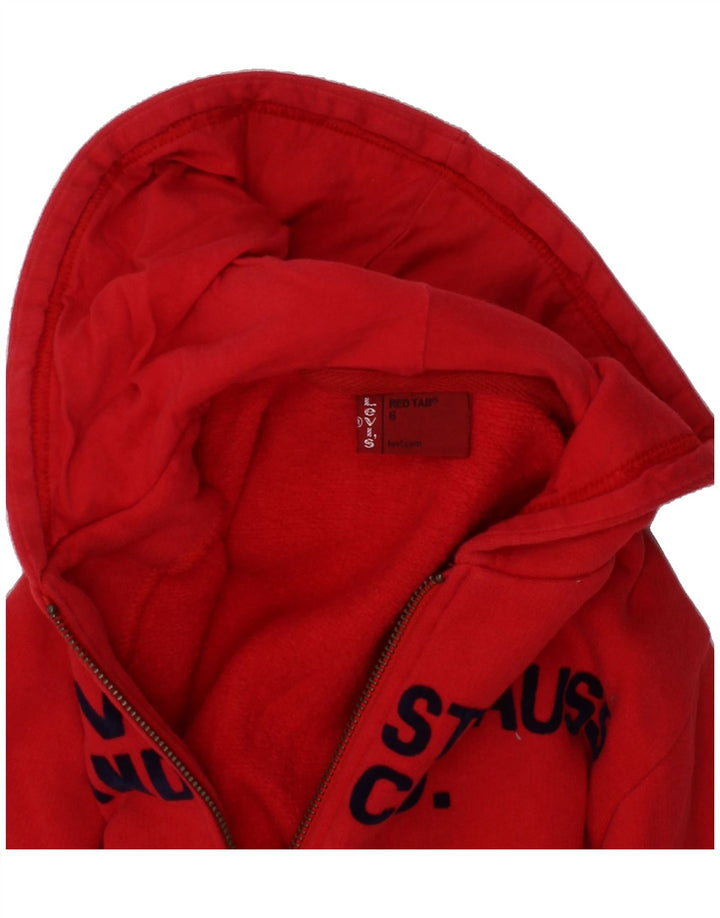 LEVI'S Boys Graphic Zip Hoodie Sweater 5-6 Years Red Cotton Vintage Levi's and Second-Hand Levi's from Messina Hembry 