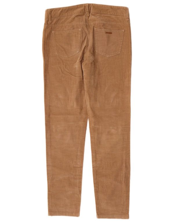 Calça feminina slim de veludo Massimo Dutti UE 38 pequena W28 L29 bege