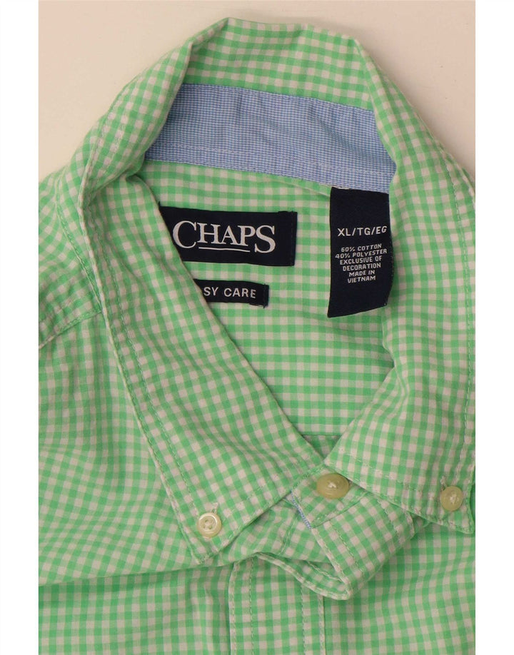 Camisa masculina Chaps Easy Care XL verde algodão guingão