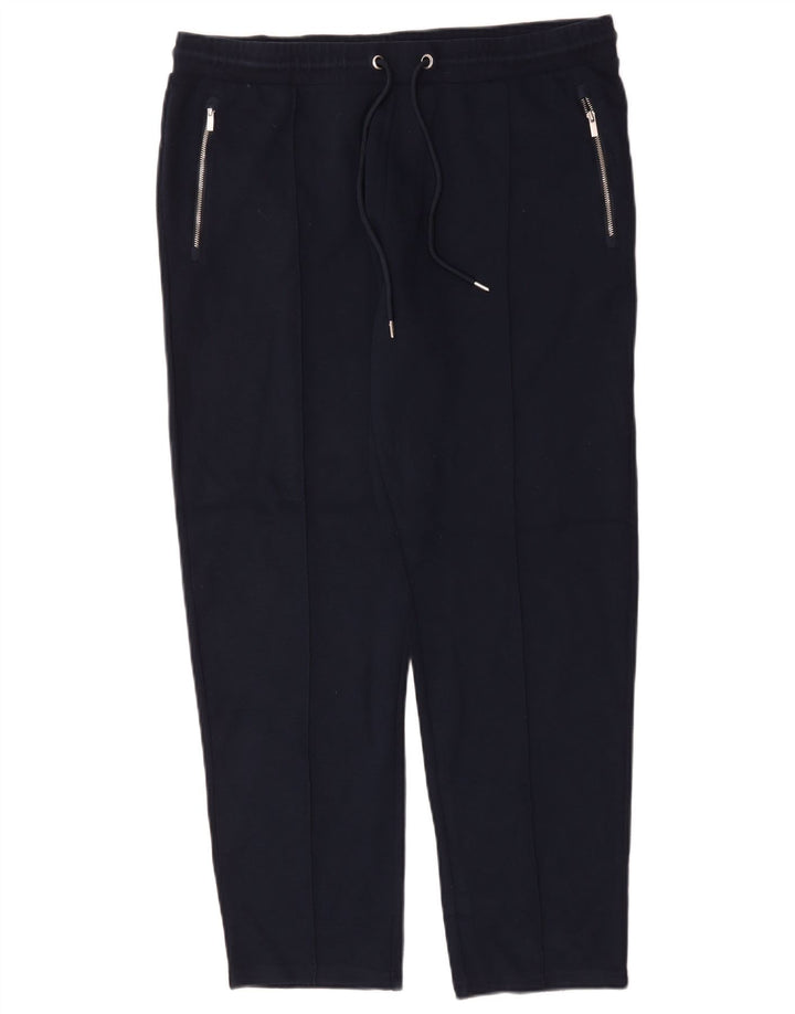 Calças de treino masculinas Autograph UK 16 poliéster azul marinho grande