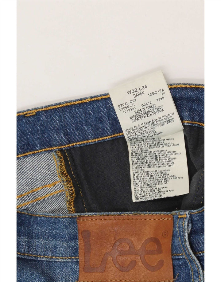Lee Mens Daren Straight Jeans W32 L31 Azul Algodão