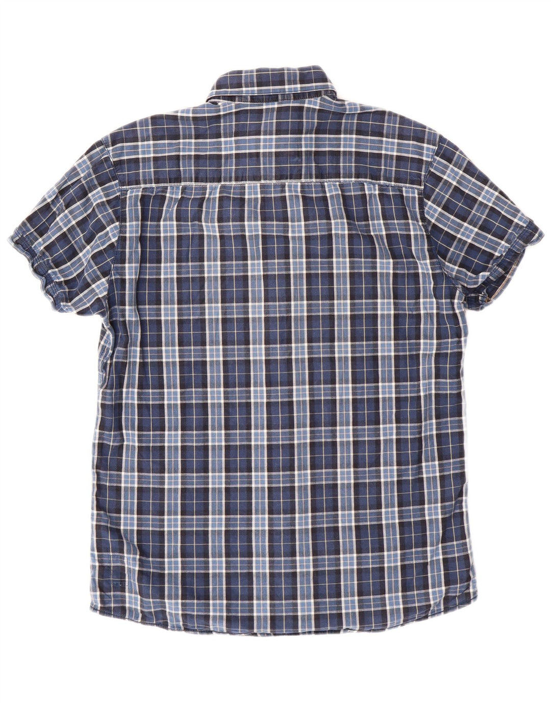 Camisa xadrez masculina Jack & Jones de algodão xadrez azul médio