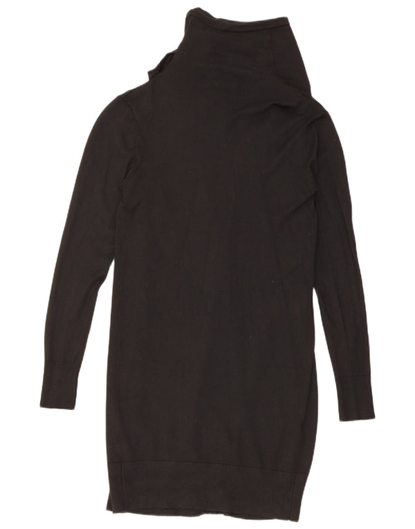 Suéter cardigã feminino Zara Longline UK 12 médio preto viscose