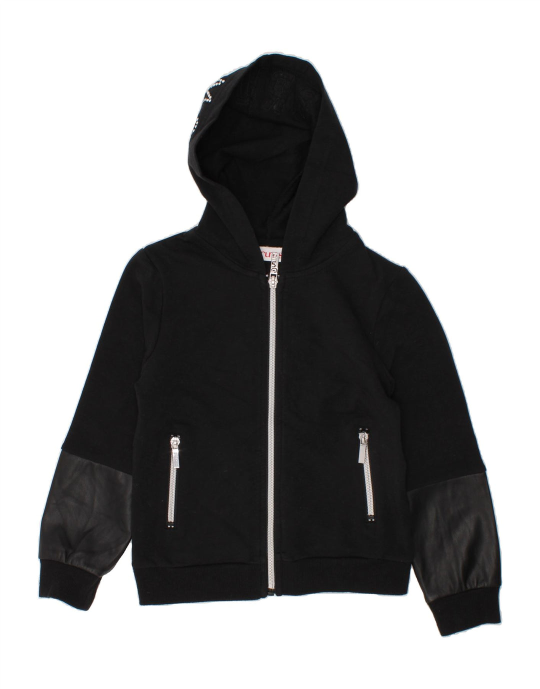 BRUMS Girls Graphic Zip Hoodie Sweater 5-6 Years Black Vintage Brums and Second-Hand Brums from Messina Hembry 