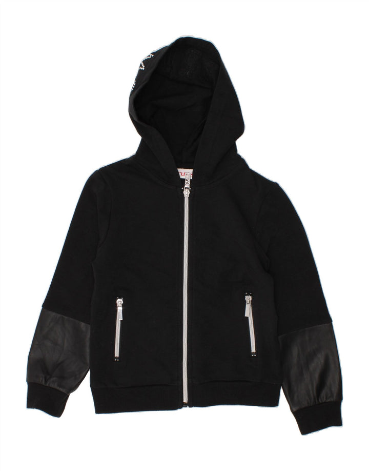 BRUMS Girls Graphic Zip Hoodie Sweater 5-6 Years Black Vintage Brums and Second-Hand Brums from Messina Hembry 