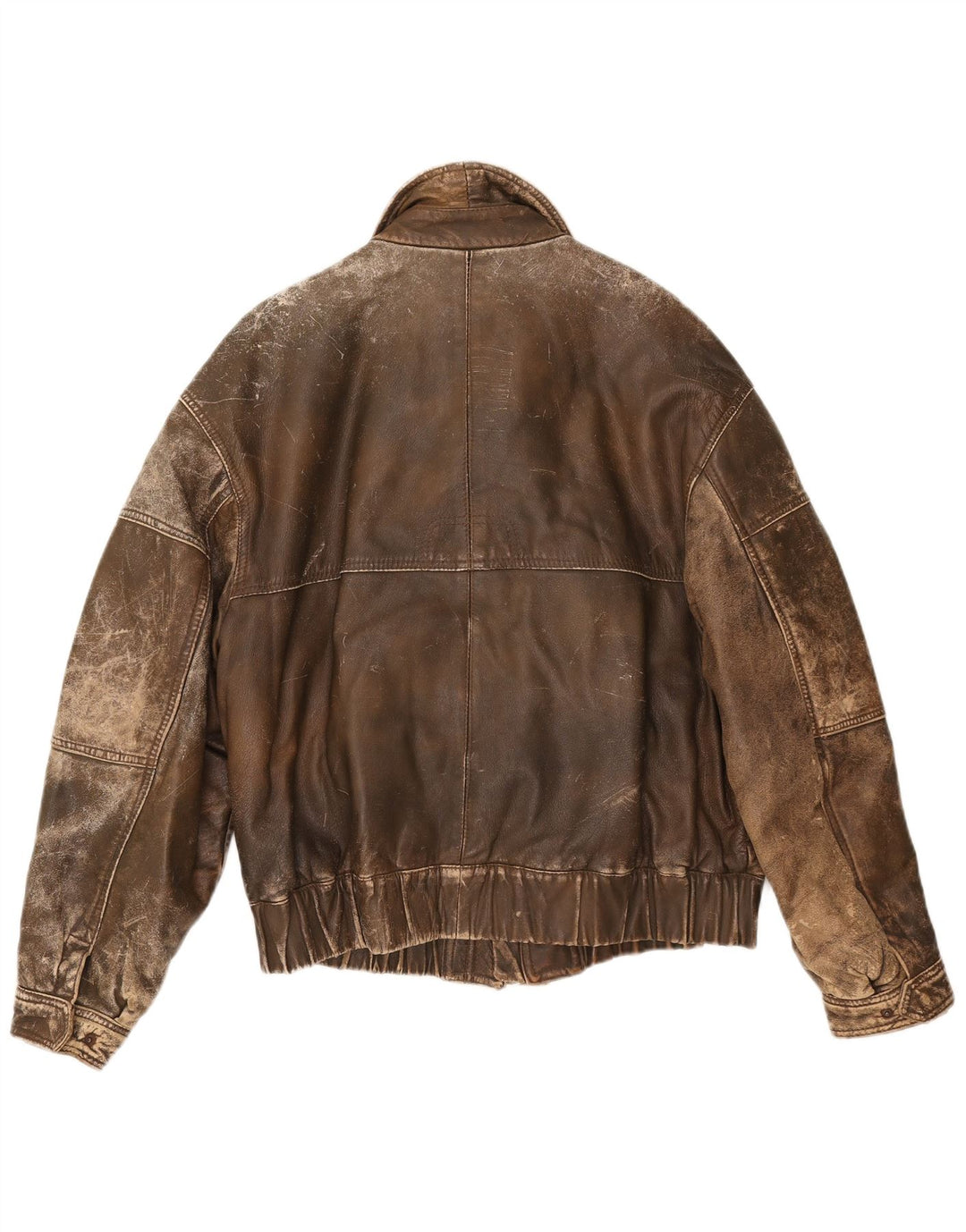 Jaqueta de couro masculina vintage IT 50 grande couro marrom