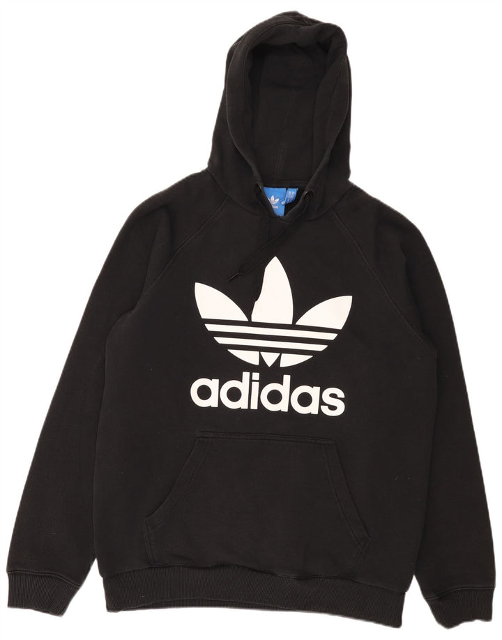 Adidas masculino gráfico moletom com capuz médio algodão preto