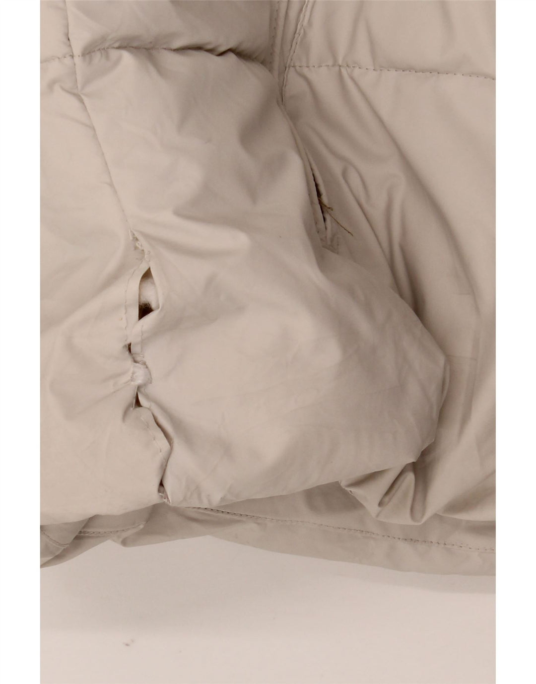 Jaqueta acolchoada com capuz feminina Zara UK 16 grande poliéster branco
