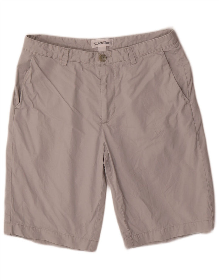 Calvin Klein Mens Chino Shorts W30 Algodão Cinza Médio