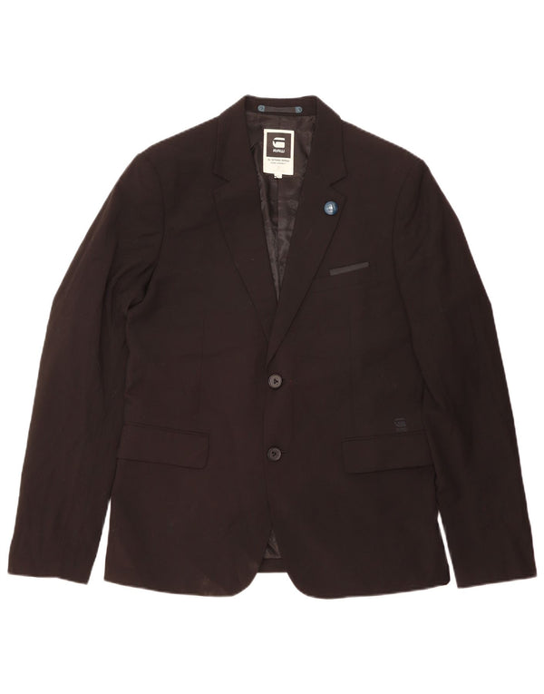 Jaqueta blazer masculina G-Star com 2 botões IT 52 XL poliéster preto