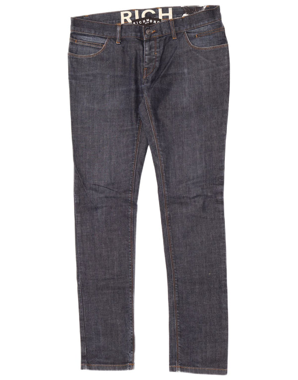 Richmond Mens Skinny Jeans W34 L34 Azul Marinho Algodão