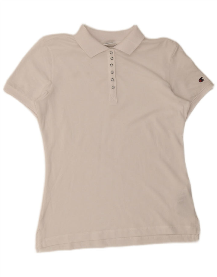 Camisa polo feminina Champion UK 12 médio algodão branco