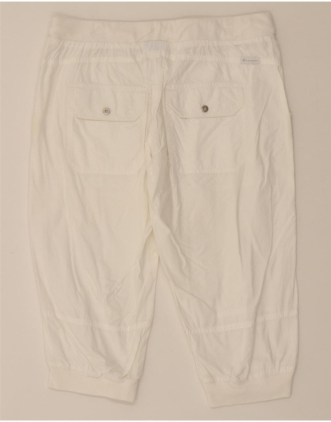 CHAMPION Womens Capri Tracksuit Trousers Joggers UK 10 Small  White Cotton Vintage Champion and Second-Hand Champion from Messina Hembry 