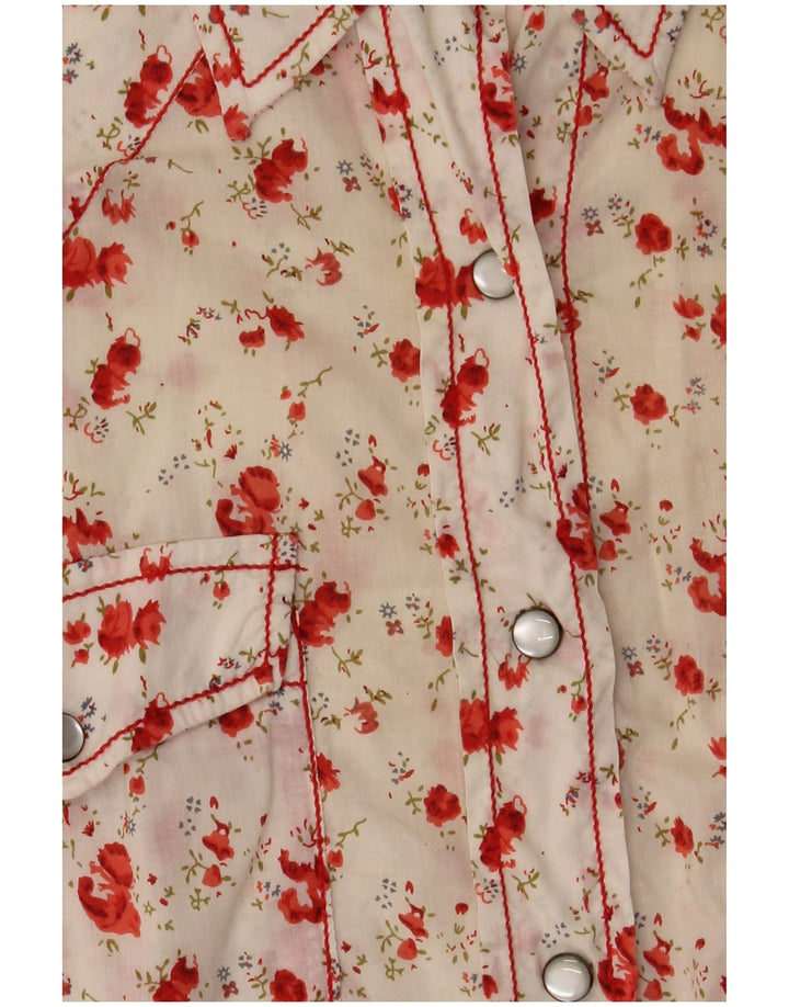 Blusa feminina Marlboro Classics Regular Fit Reino Unido 14 Médio Branco Floral