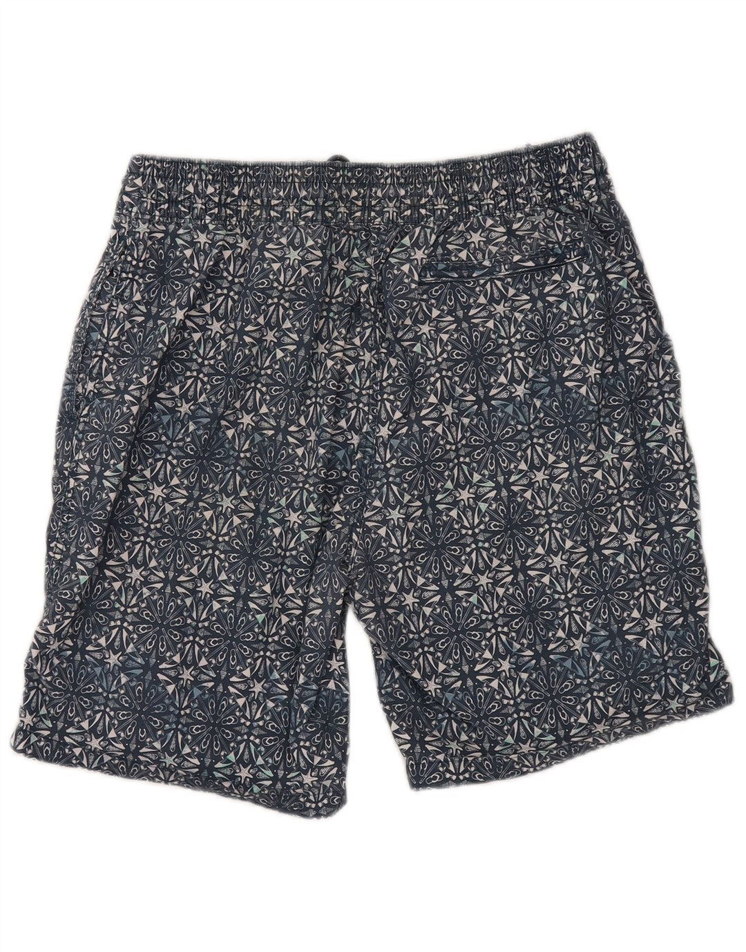 Shorts de natação masculino Fat Face, algodão geométrico azul marinho médio