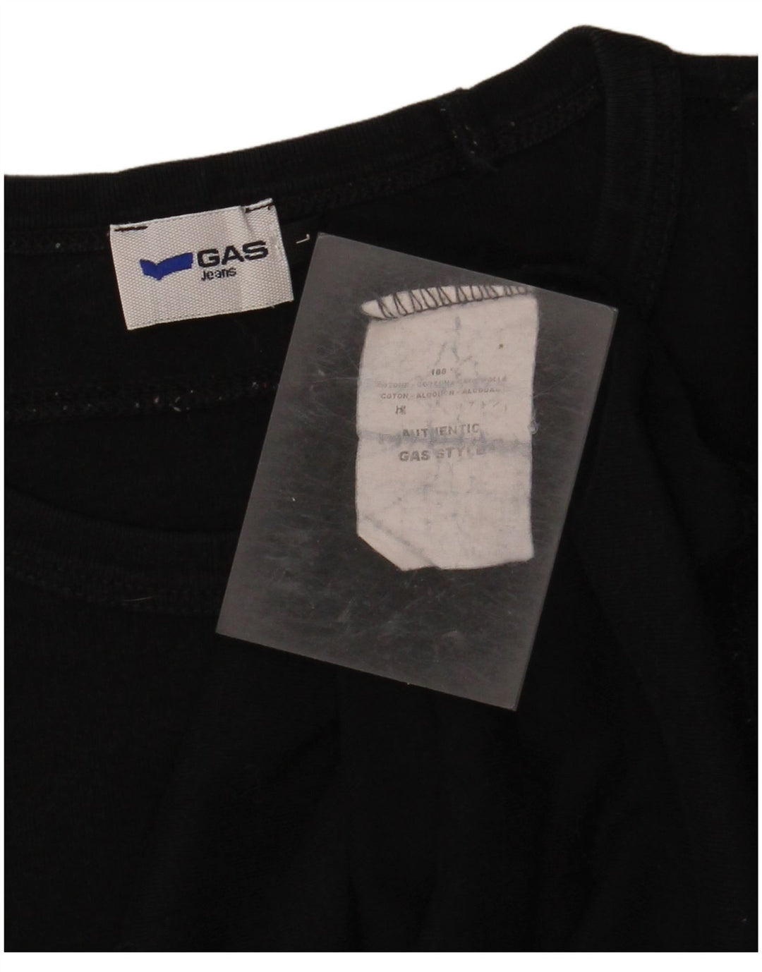 Top masculino GAS manga comprida grande algodão preto