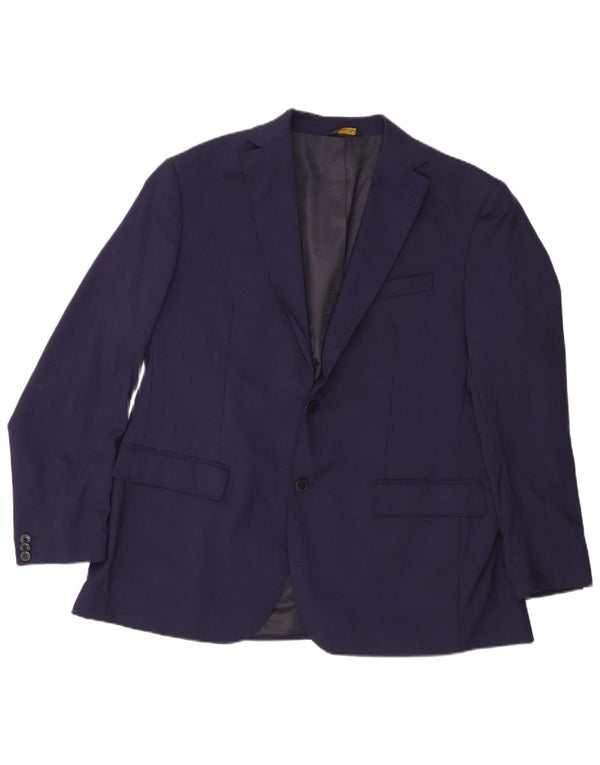 Jaqueta blazer masculina Pierre Cardin com 2 botões Reino Unido 40 grande lã azul marinho
