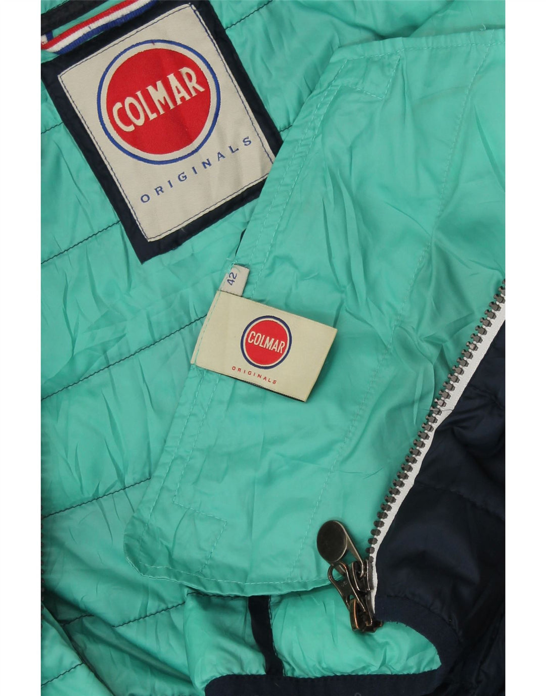 Jaqueta acolchoada com capuz feminino COLMAR IT 42 azul marinho médio