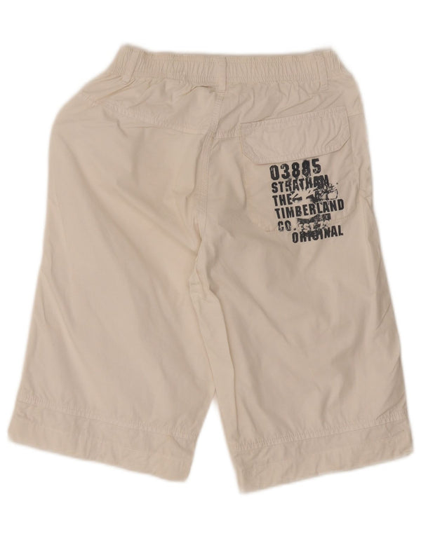 Bermuda masculina Timberland Graphic Cargo 9-10 anos W26 algodão branco