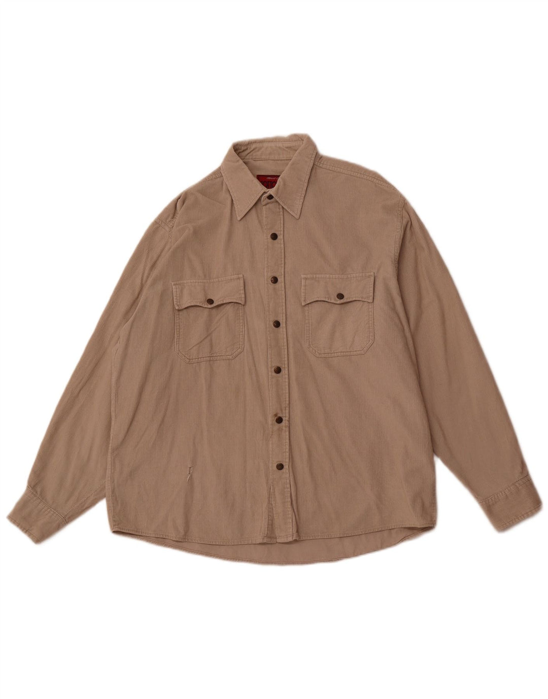 COTTON CLUB Camisa masculina de veludo cotelê grande algodão bege