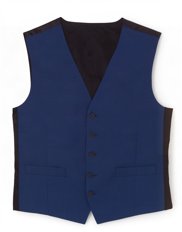 Colete masculino Ben Sherman pequeno azul colorblock lã