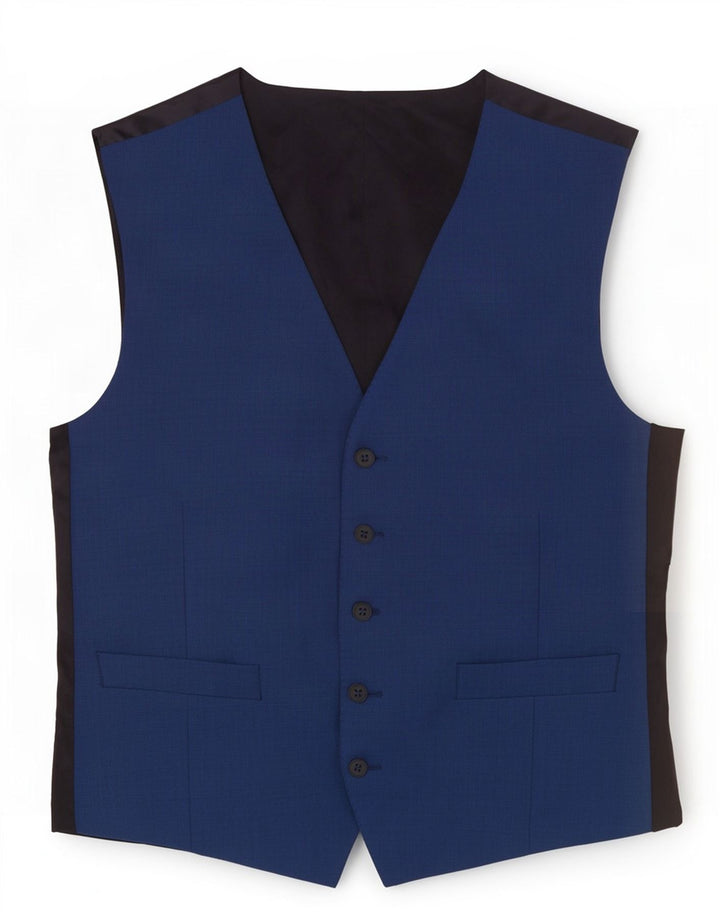 Colete masculino Ben Sherman pequeno azul colorblock lã