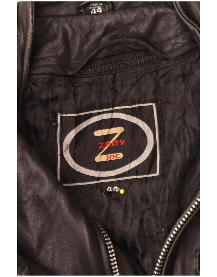 Jaqueta de couro masculina vintage UK 44 2XL couro preto