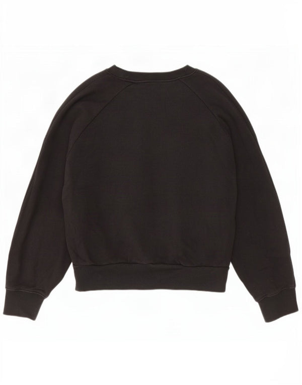 Adidas feminino oversized moletom jumper reino unido 8/10 pequeno algodão preto