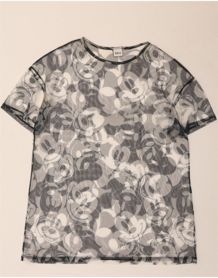 Camiseta masculina Disney Mickey Mouse com estampa gráfica grande cinza