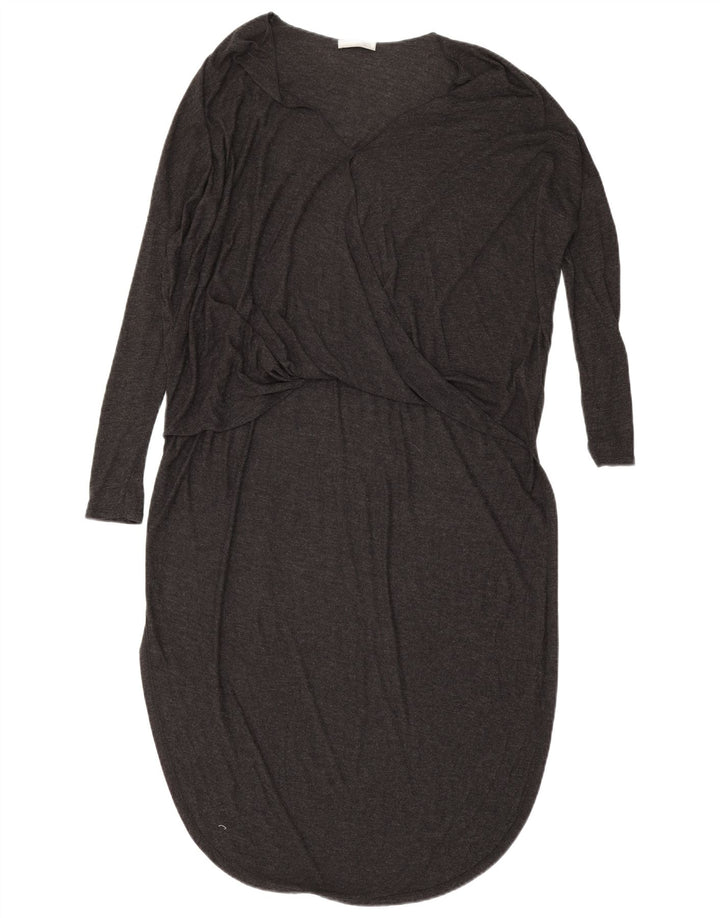 Zara vestido feminino oversized, Reino Unido 10, pequeno, cinza, viscose