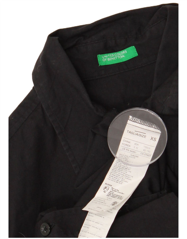 Camisa Benetton Mulher UK 6 XS Algodão Preto