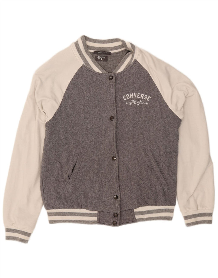 Converse feminino Varsity Tracksuit Top Jacket UK 14 Medium Grey Colourblock