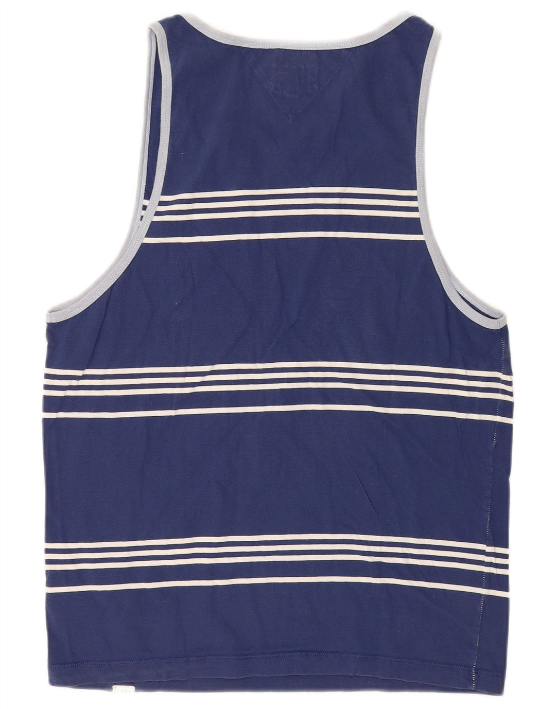Tommy Hilfiger Colete Masculino Top Médio Azul Marinho Listrado Algodão