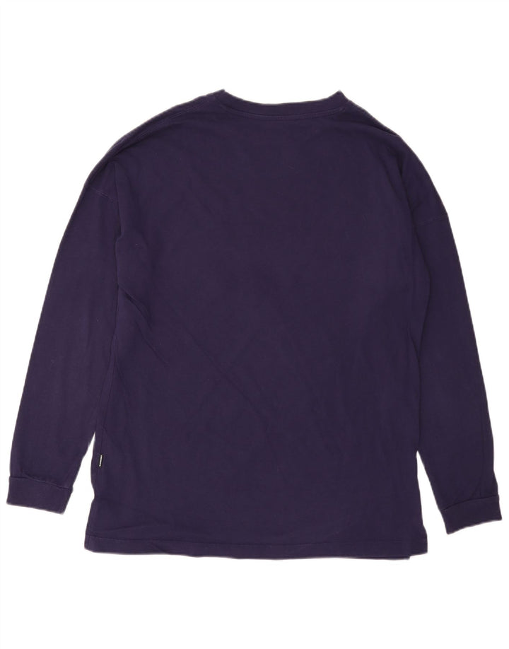 Top feminino CONVERSE manga comprida UK 14 algodão roxo médio