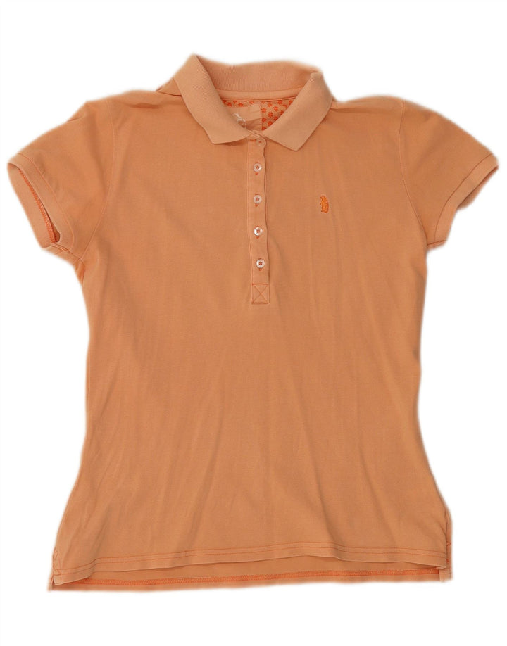 Camisa polo feminina Refrigue UK 14 grande algodão laranja