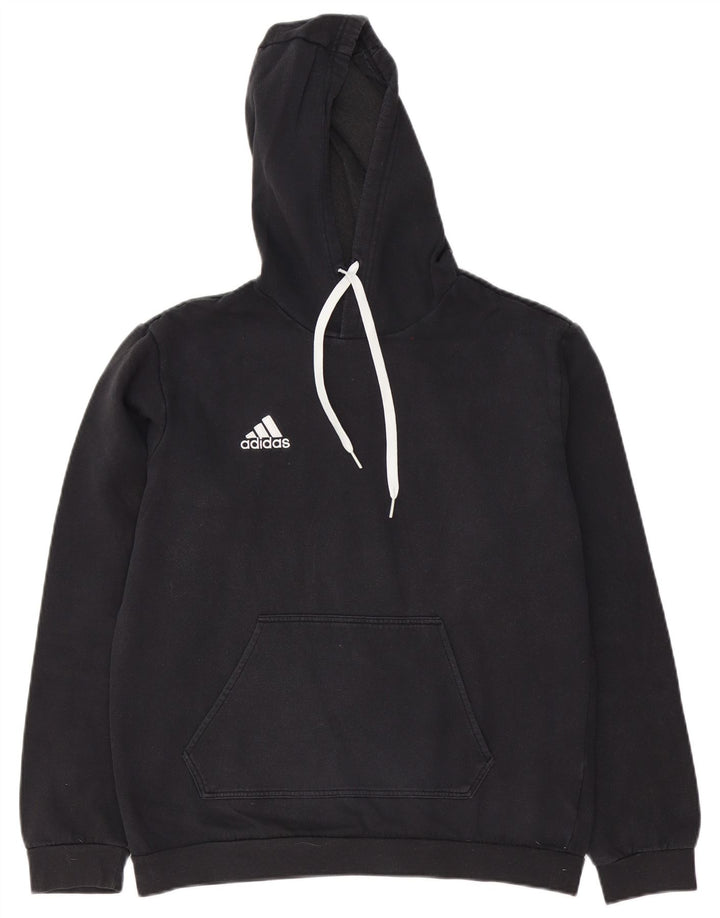 Adidas Mens Hoodie Jumper Médio Algodão Preto
