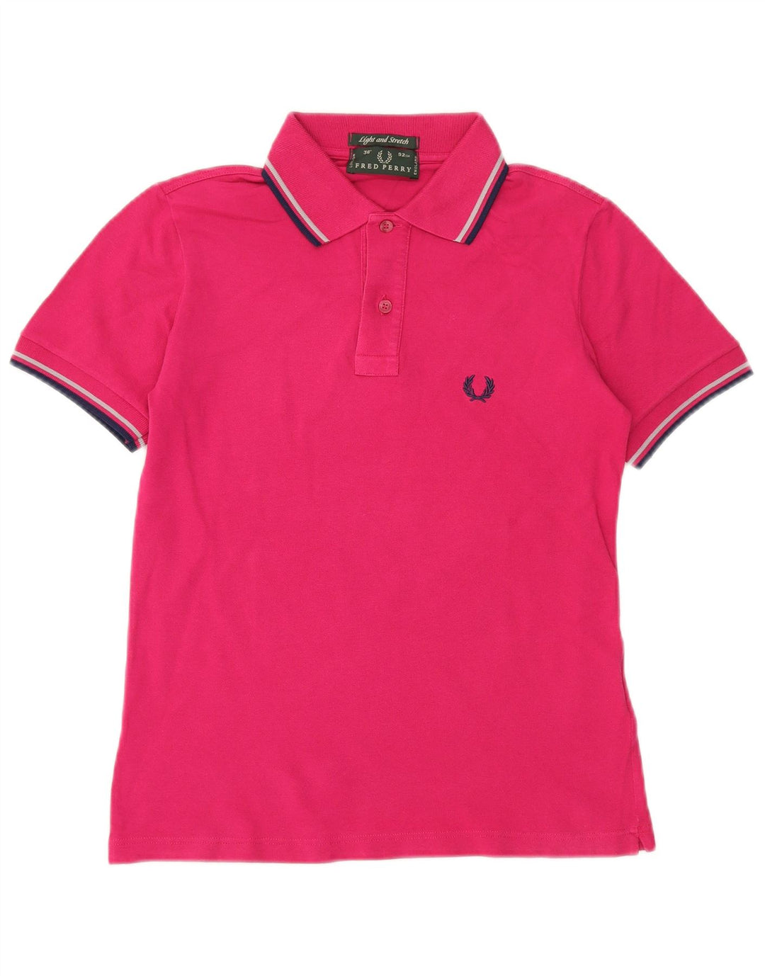 Camisa polo masculina Fred Perry pequena de algodão rosa