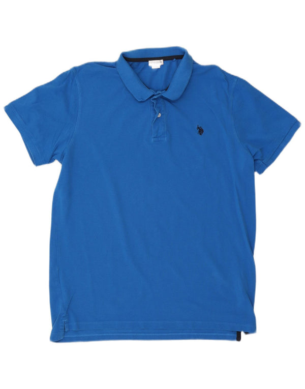 US Polo Assn. Camisa pólo masculina 2XL algodão azul